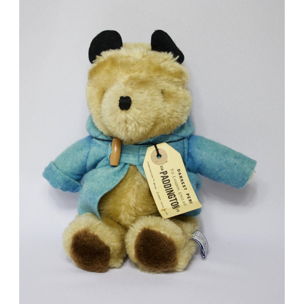 Vintage Paddington Bear 1975 Eden‎ Toys Teddy Plush - MISSING HAT - 10"